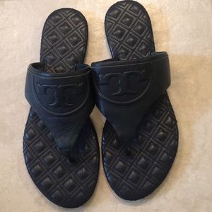 Tory Burch Navy Leather Sandals